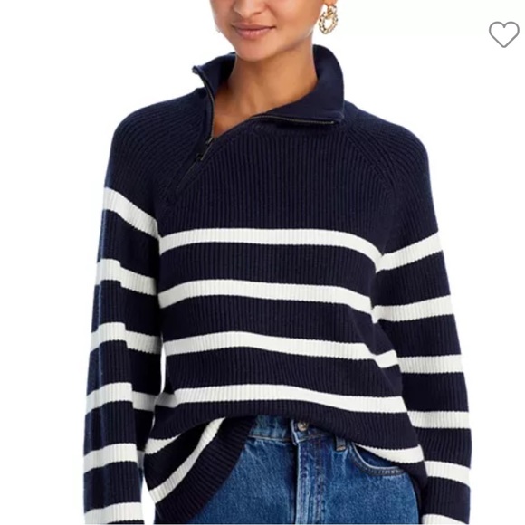 AQUA Striped Funnel Neck Sweater - Picture 1 of 9